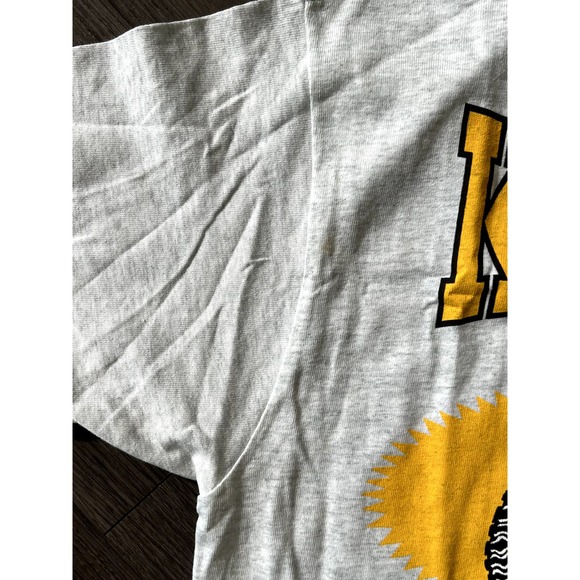 Vtg Deadstock Kick Ass University 90s Gray Cartoon Shirt M College Single Stitch - Picture 7 of 8